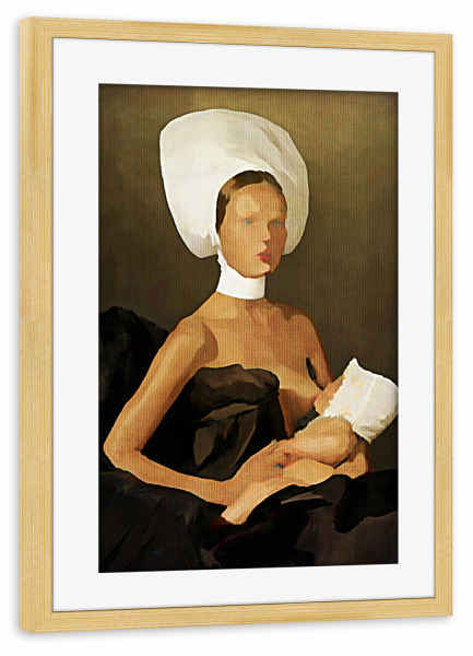 Poster mit Rahmen kiefer "Milky Dreams" artboxONE - Menschen - Brust,Brüste,Nippel,Sexy,Mutter,Mutter,Titten,Titten,Nippel,Baby,Milch,Milch
