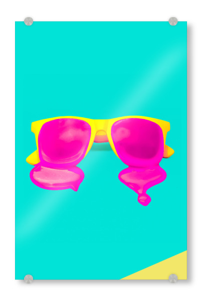 Acrylglasbild "Melting sunglasses" artboxONE - Fiktion - Sonnenbrille,Schmelzen,Heiß,Sommer,Sommer,Sonnenbrille,Schmelzen
