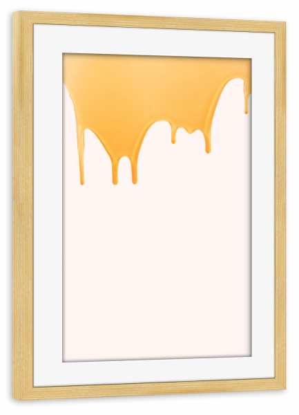 Poster mit Rahmen kiefer "Liquid honey" artboxONE - Essen & Trinken,Essen & Trinken,Liebe - Honig,Süß,Zucker,Süß,Liebe,Liebe