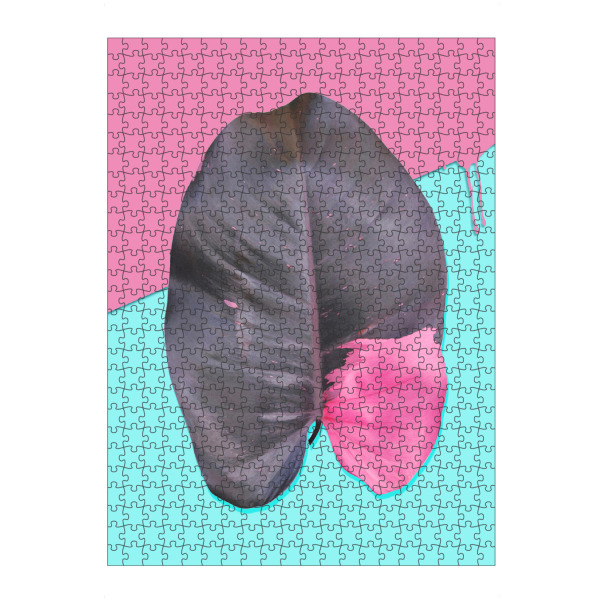 Puzzle Ravensburger "Leaf Duett No 3" artboxONE - Floral,Geometrie - Palme,Blatt,Palm,Banana,Leaf,Blume,Flower - Bild Palme