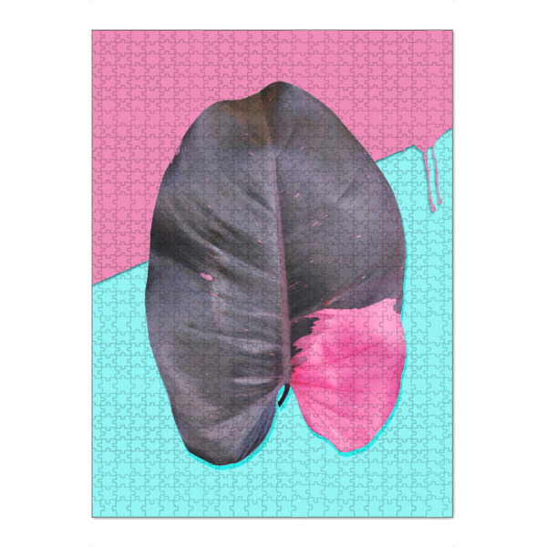 Puzzle Ravensburger "Leaf Duett No 3" artboxONE - Floral,Geometrie - Palme,Blatt,Palm,Banana,Leaf,Blume,Flower - Bild Palme