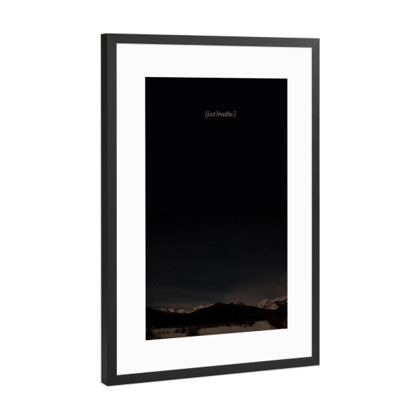 Poster mit Rahmen Schwarz (Metallic) "Just Breathe 2" artboxONE - Typografie
