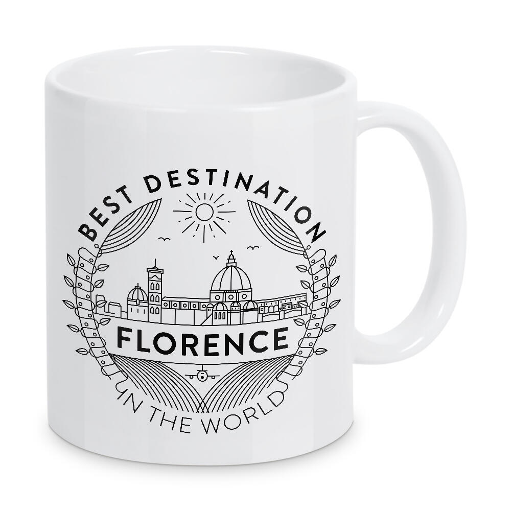 Tasse "Florence Badge" artboxONE - Städte,Reise - City,Badge,Design,Graphic,Minimal,Skyline,Vector,Monogram,Line,Style,Travel,Landmark,Florence,Italy