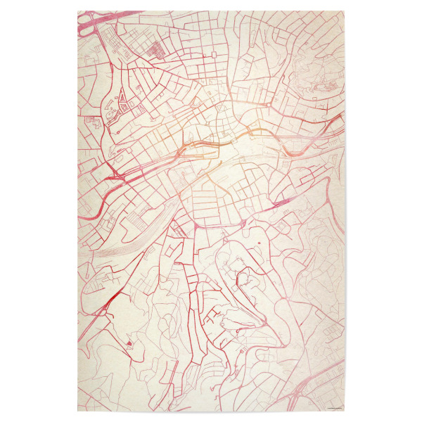 Poster 30x20 cm "Wuppertal Deutschland I" artboxONE - Städte,Reise - Städte,Stadtkarte,Wasserfarbe