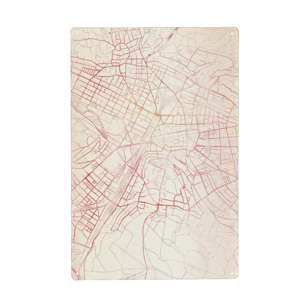 Metall Poster "Winterthur Schweiz II" artboxONE - Städte,Reise - Städte,Stadtkarte,Wasserfarbe - Blechschild