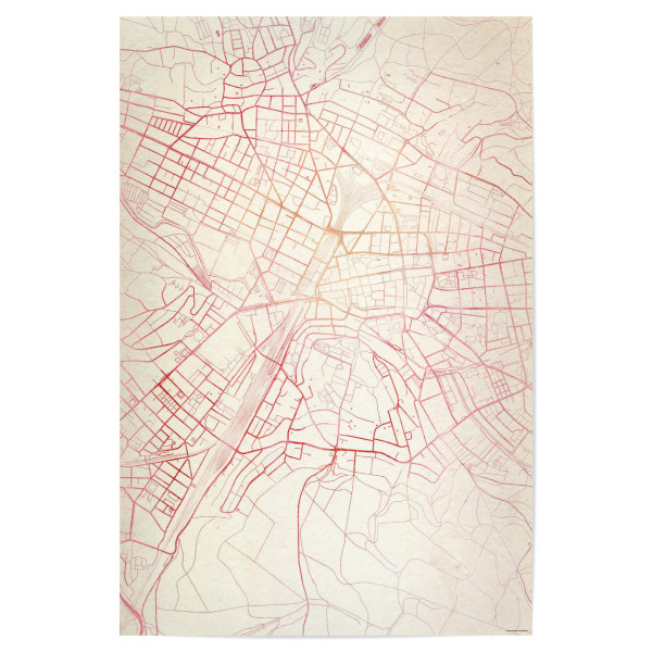 Poster 30x20 cm "Winterthur Schweiz II" artboxONE - Städte,Reise - Städte,Stadtkarte,Wasserfarbe