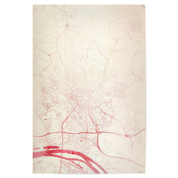 Poster "Wiesbaden Deutschland I" artboxONE - Städte,Reise - Städte,Stadtkarte,Wasserfarbe