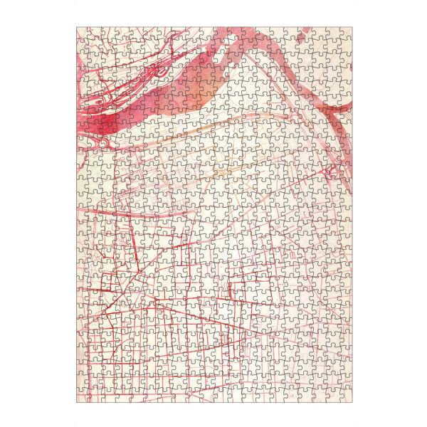 Puzzle Ravensburger "Villeurbanne Frankreich II" artboxONE - Städte,Reise - Städte,Stadtkarte,Wasserfarbe - Bild städte