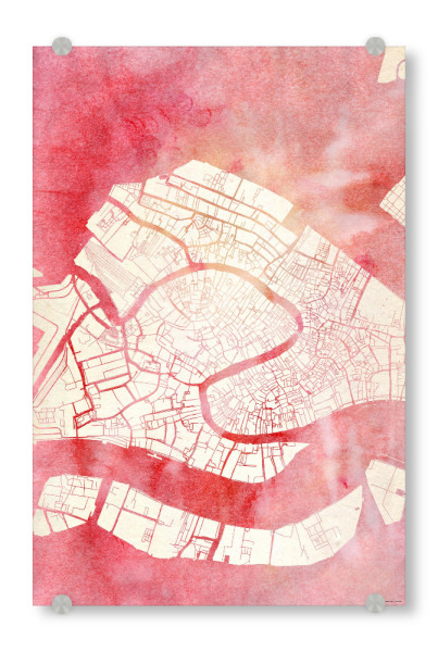 Acrylglasbild "Venedig Italien 3" artboxONE - Städte,Reise - Städte,Stadtkarte,Wasserfarbe