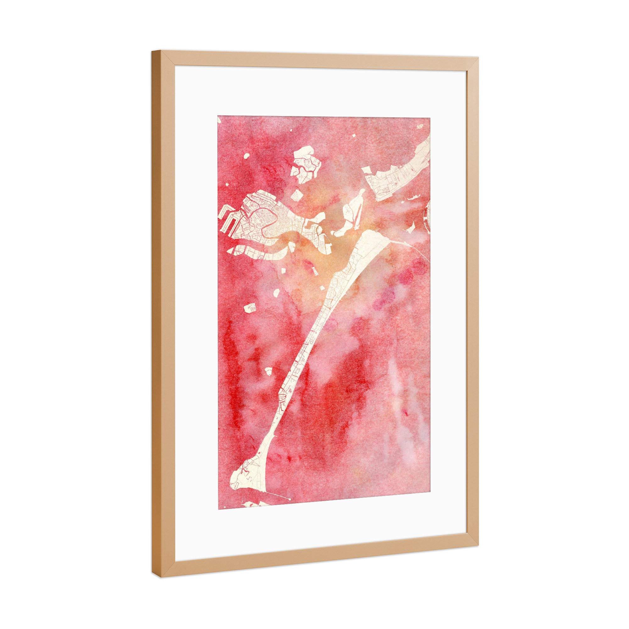 Poster mit Rahmen Kupfer "Venedig Italien I" artboxONE - Städte,Reise - Städte,Stadtkarte,Wasserfarbe