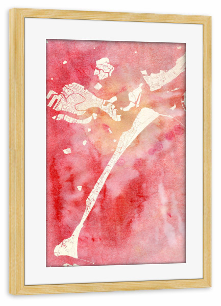 Poster mit Rahmen kiefer "Venedig Italien I" artboxONE - Städte,Reise - Städte,Stadtkarte,Wasserfarbe