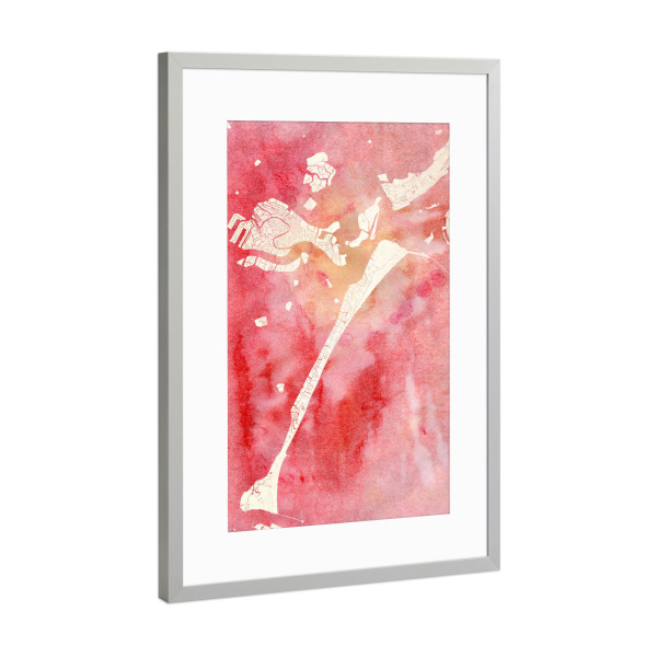 Poster mit Rahmen Silber "Venedig Italien I" artboxONE - Städte,Reise - Städte,Stadtkarte,Wasserfarbe