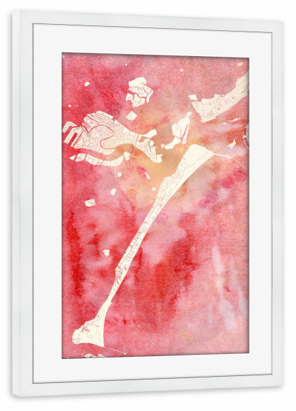 Poster mit Rahmen weiß "Venedig Italien I" artboxONE - Städte,Reise - Städte,Stadtkarte,Wasserfarbe