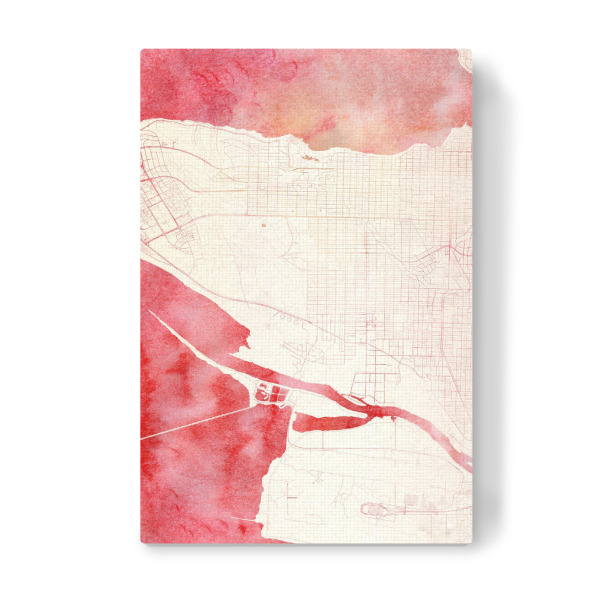 Leinwandbild "Vancouver Kanada II" artboxONE - Städte,Reise - Städte,Stadtkarte,Wasserfarbe