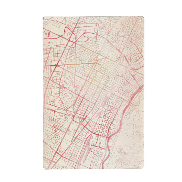 Holzbild "Turin Italien II" artboxONE - Städte,Reise - Städte,Stadtkarte,Wasserfarbe