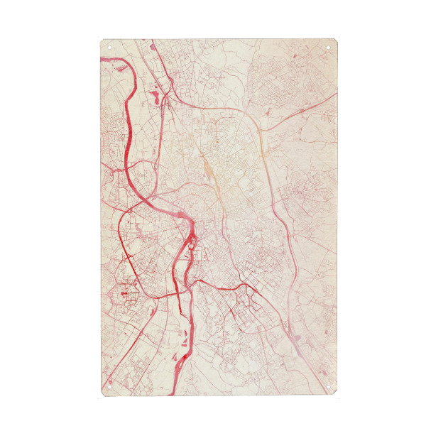 Holzbild "Toulouse Frankreich I" artboxONE - Städte,Reise - Städte,Stadtkarte,Wasserfarbe