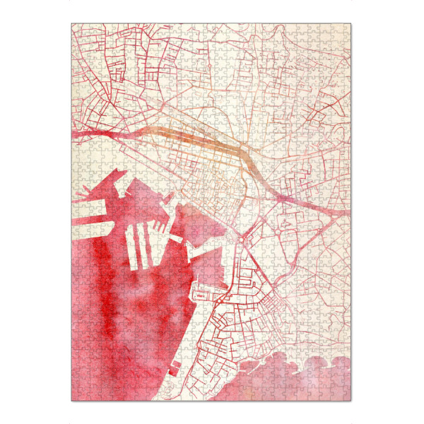 Puzzle Ravensburger "Toulon Frankreich II" artboxONE - Städte,Reise - Städte,Stadtkarte,Wasserfarbe - Bild städte