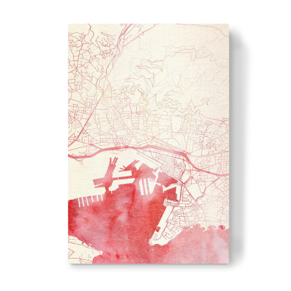 Leinwandbild "Toulon Frankreich I" artboxONE - Städte,Reise - Städte,Stadtkarte,Wasserfarbe