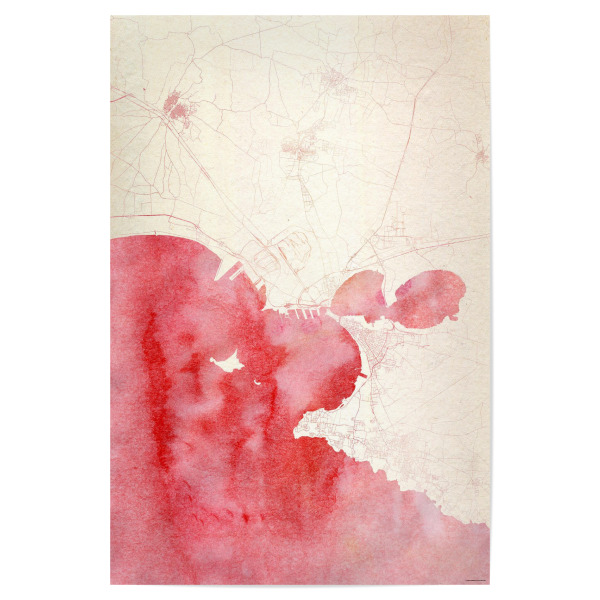 Poster "Tarent Italien I" artboxONE - Städte,Reise - Städte,Stadtkarte,Wasserfarbe