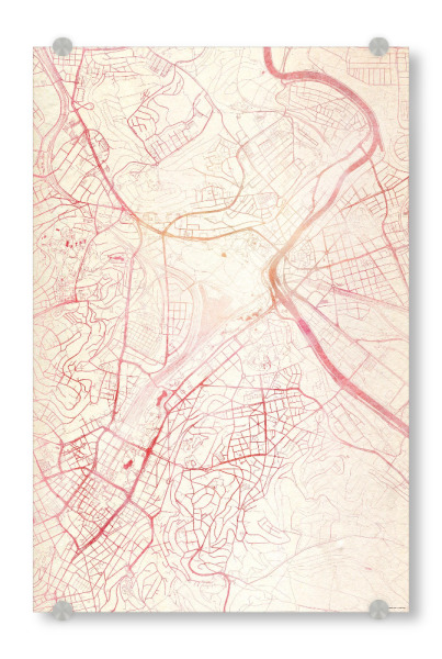 Acrylglasbild "Stuttgart Deutschland I" artboxONE - Städte,Reise - Städte,Stadtkarte,Wasserfarbe