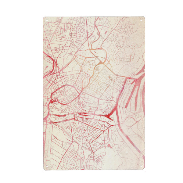 Metall Poster "Straßburg Frankreich II" artboxONE - Städte,Reise - Städte,Stadtkarte,Wasserfarbe - Blechschild