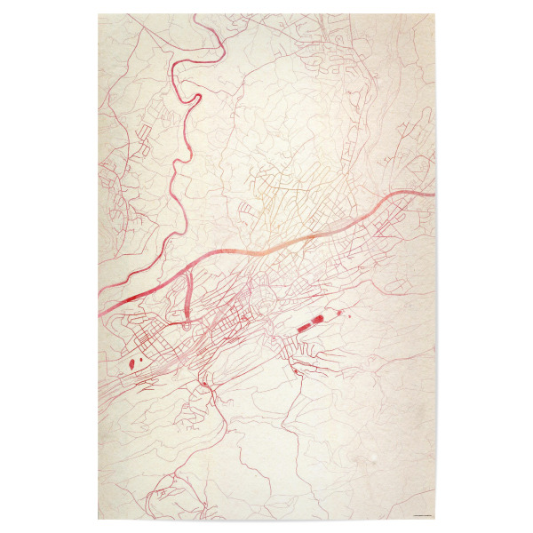 Poster "St.-Gallen Schweiz I" artboxONE - Städte,Reise - Städte,Stadtkarte,Wasserfarbe