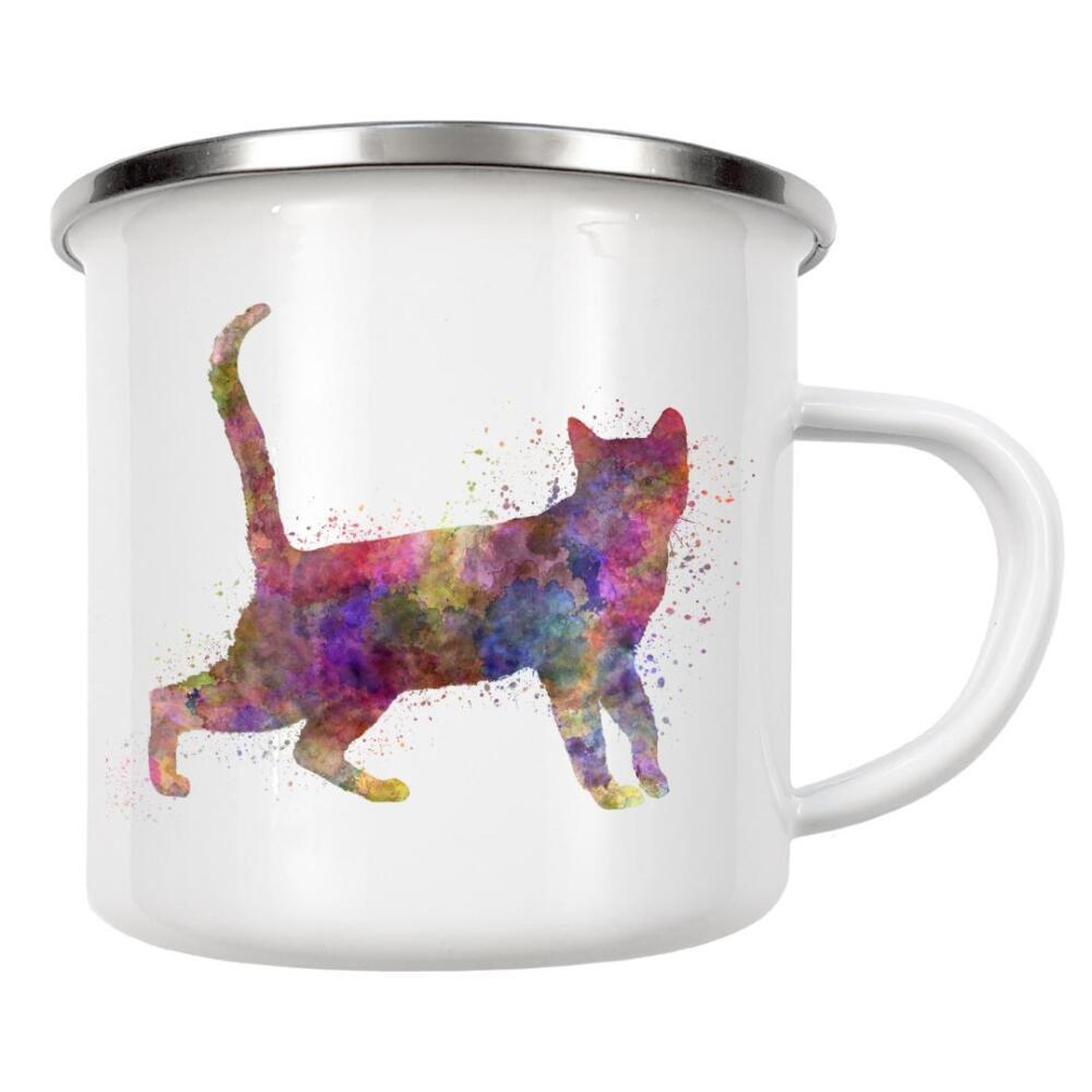 Emaille Tasse "Bengali cat in watercolor" artboxONE - Tiere,Abstrakt