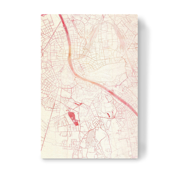 Leinwandbild "Salzburg Österreich 4" artboxONE - Städte,Reise - Städte,Stadtkarte,Wasserfarbe