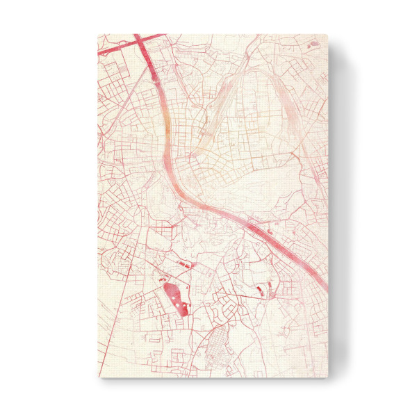 Leinwandbild "Salzburg Österreich II" artboxONE - Städte,Reise - Städte,Stadtkarte,Wasserfarbe