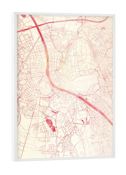 Poster mit weißem Rahmen "Salzburg Österreich II" artboxONE - Städte,Reise - Städte,Stadtkarte,Wasserfarbe