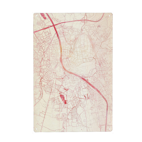 Metall Poster "Salzburg Österreich II" artboxONE - Städte,Reise - Städte,Stadtkarte,Wasserfarbe - Blechschild