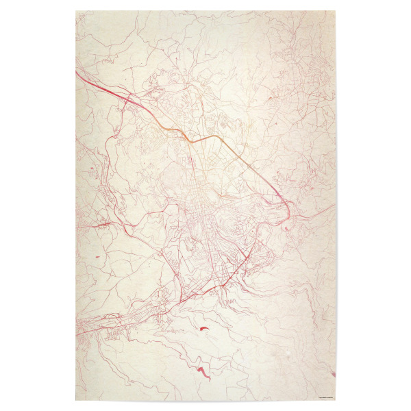 Poster 30x20 cm "Saint-Étienne Frankreich I" artboxONE - Städte,Reise - Städte,Stadtkarte,Wasserfarbe