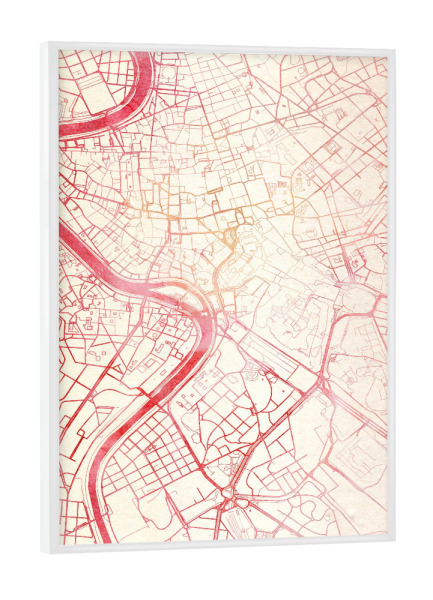 Poster mit weißem Rahmen "Rom Italien II" artboxONE - Städte,Reise - Städte,Stadtkarte,Wasserfarbe