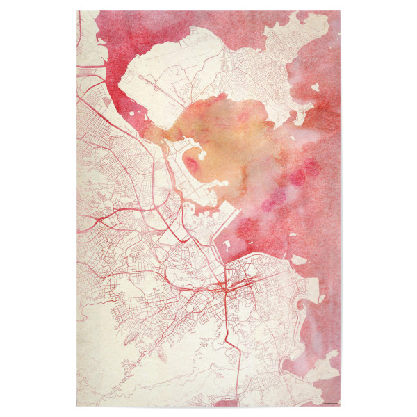 Poster 30x20 cm "Rio-de-Janeiro Brasilien II" artboxONE - Städte,Reise - Städte,Stadtkarte,Wasserfarbe