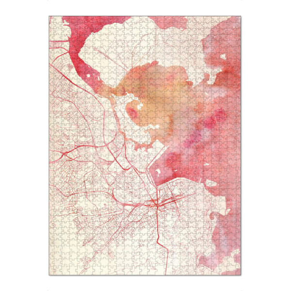 Puzzle Ravensburger "Rio-de-Janeiro Brasilien II" artboxONE - Städte,Reise - Städte,Stadtkarte,Wasserfarbe - Bild städte