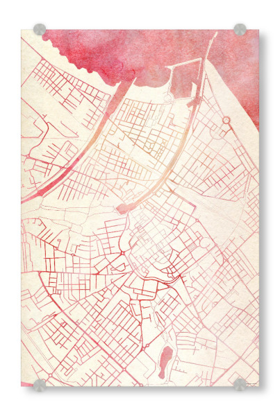 Acrylglasbild "Rimini Italien I" artboxONE - Städte,Reise - Städte,Stadtkarte,Wasserfarbe