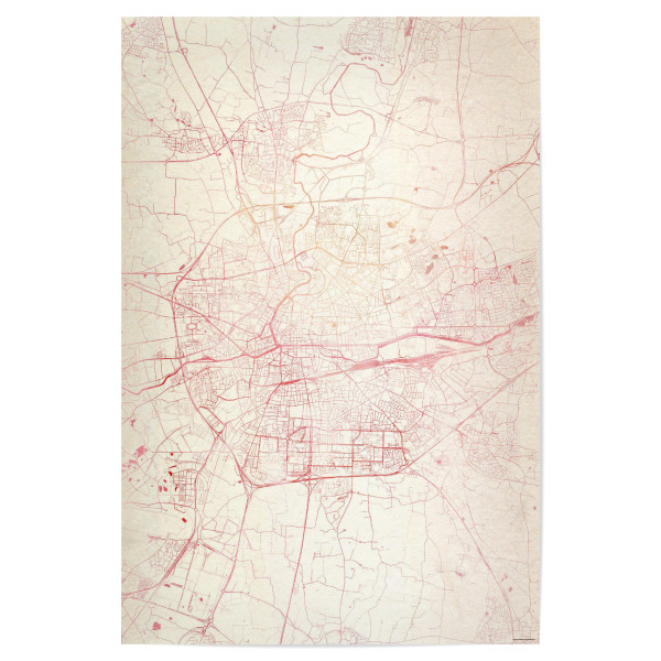 Poster 30x20 cm "Rennes Frankreich II" artboxONE - Städte,Reise - Städte,Stadtkarte,Wasserfarbe