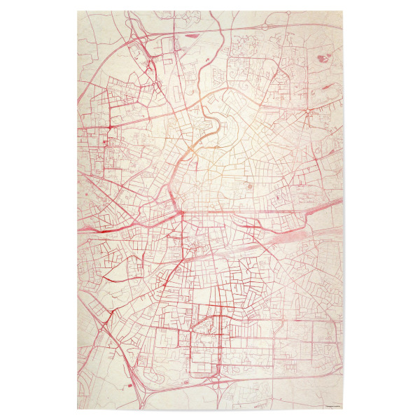 Poster "Rennes Frankreich I" artboxONE - Städte,Reise - Städte,Stadtkarte,Wasserfarbe