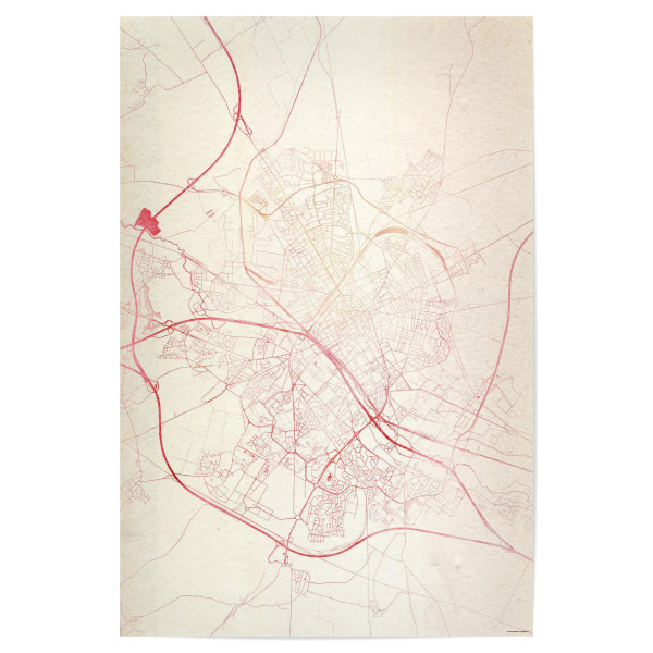 Poster "Reims Frankreich II" artboxONE - Städte,Reise - Städte,Stadtkarte,Wasserfarbe