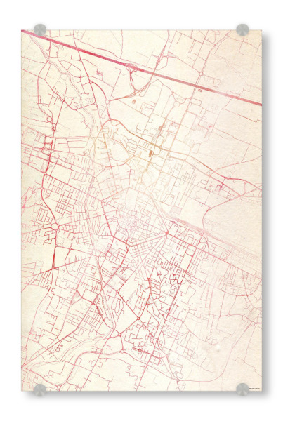 Acrylglasbild "Reggio-nell-Emilia Italien II" artboxONE - Städte,Reise - Städte,Stadtkarte,Wasserfarbe