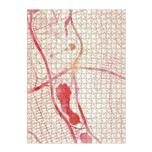 Puzzle Ravensburger "Queens USA I" artboxONE - Städte,Reise - Städte,Stadtkarte,Wasserfarbe - Bild städte