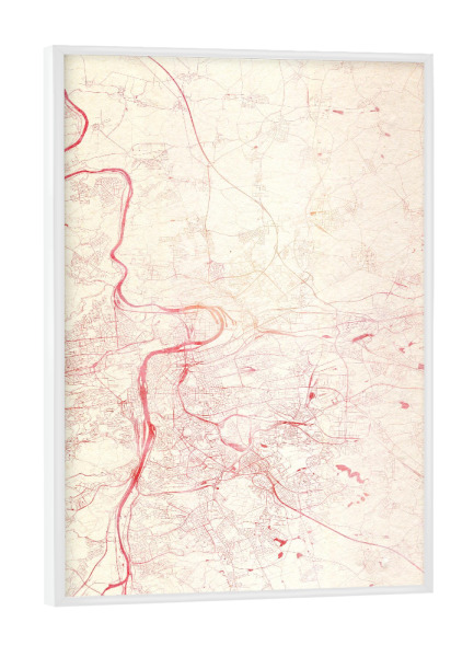 Poster mit weißem Rahmen "Prag Tschechische-Republik I" artboxONE - Städte,Reise - Städte,Stadtkarte,Wasserfarbe