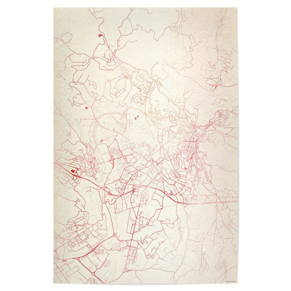 Poster 30x20 cm "Perugia Italien I" artboxONE - Städte,Reise - Städte,Stadtkarte,Wasserfarbe