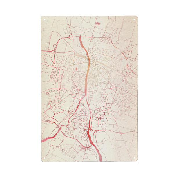 Holzbild "Parma Italien II" artboxONE - Städte,Reise - Städte,Stadtkarte,Wasserfarbe