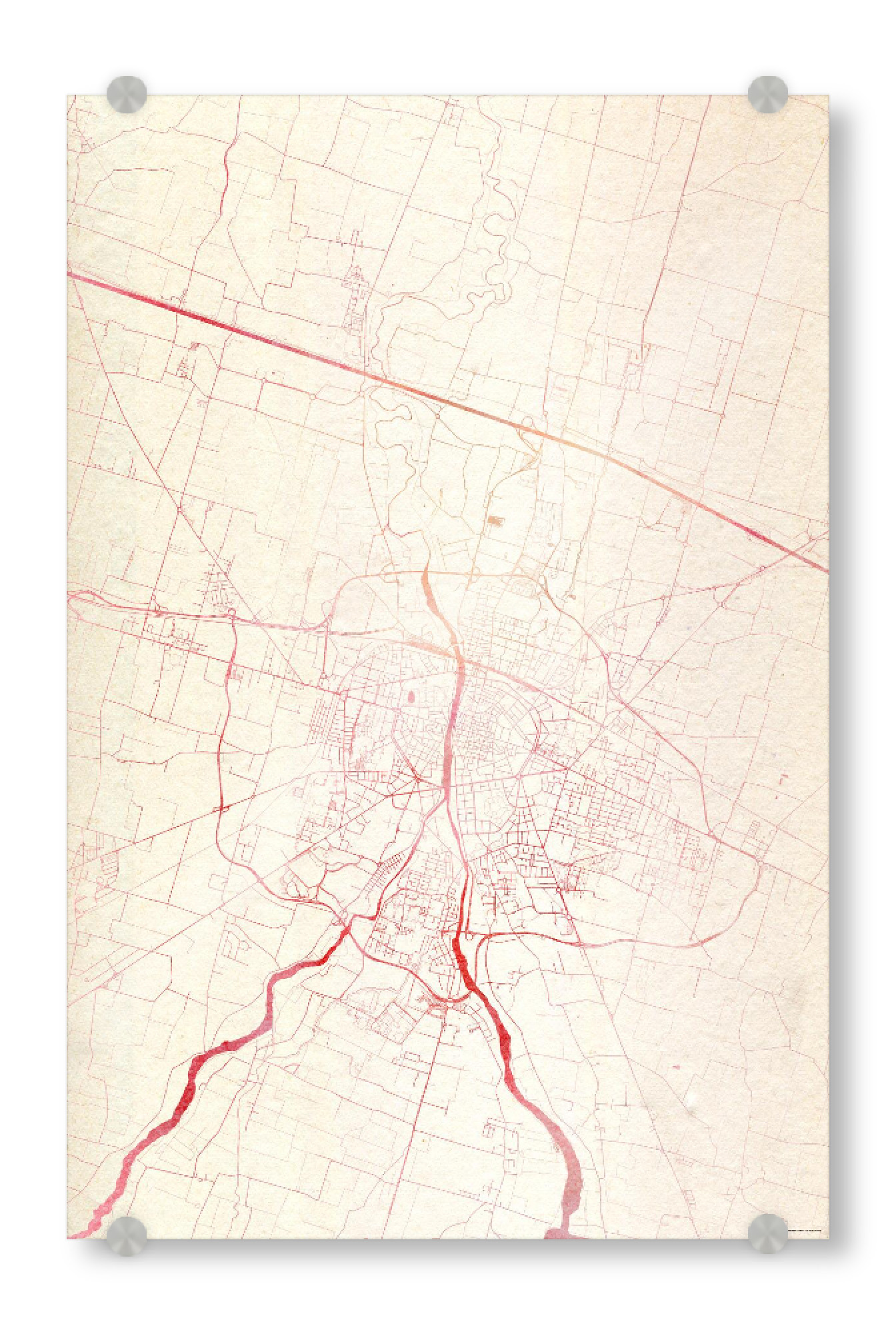 Acrylglasbild "Parma Italien I" artboxONE - Städte,Reise - Städte,Stadtkarte,Wasserfarbe