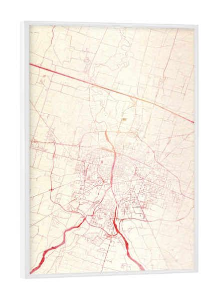 Poster mit weißem Rahmen "Parma Italien I" artboxONE - Städte,Reise - Städte,Stadtkarte,Wasserfarbe