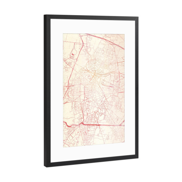 Poster mit Rahmen Schwarz (Metallic) "Padua Italien I" artboxONE - Städte,Reise - Städte,Stadtkarte,Wasserfarbe