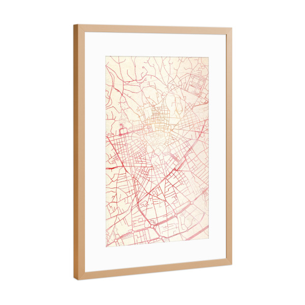 Poster mit Rahmen Kupfer "Nîmes Frankreich II" artboxONE - Städte,Reise - Städte,Stadtkarte,Wasserfarbe