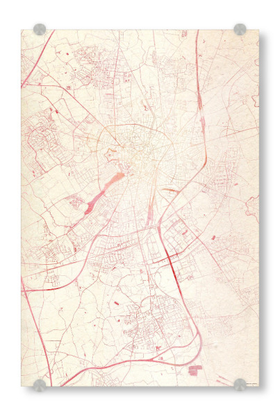 Acrylglasbild "Münster Deutschland I" artboxONE - Städte,Reise - Städte,Stadtkarte,Wasserfarbe