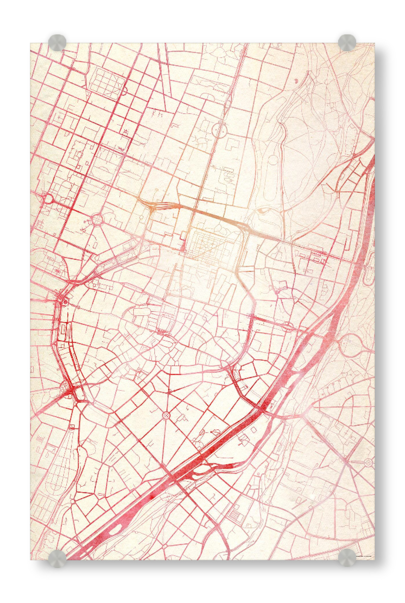 Acrylglasbild "München Deutschland 3" artboxONE - Städte,Reise - Städte,Stadtkarte,Wasserfarbe